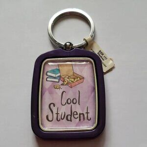 2 pcs - Cool Student keyring by History & Heraldry + a Libbey vase Live Life